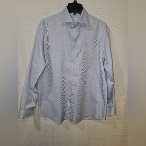 Armani Collezioni Light Blue Striped Dress Shirt